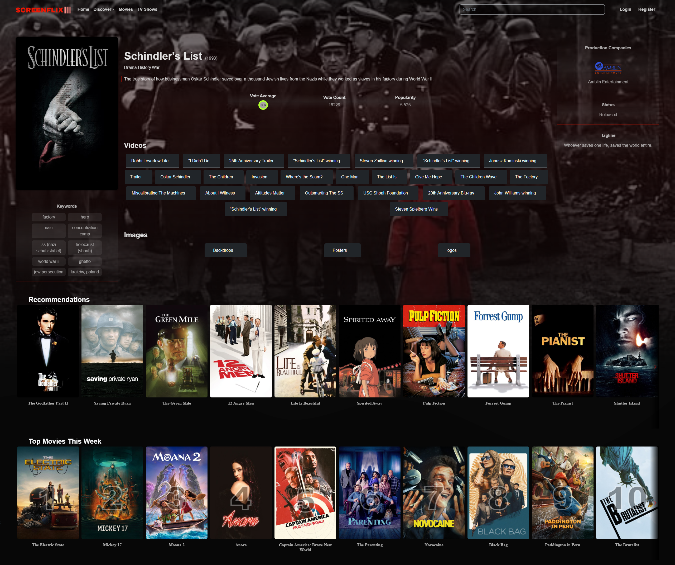 ScreenFlix project screenshot